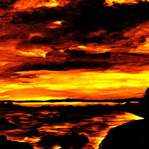 Sunset On Fire by gittagsart