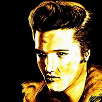 Elvis In Gold And Black by gittagsart