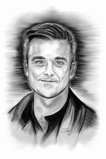 Robbie Williams In Black And White by gittagsart