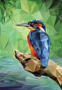 Kingfisher Low Poly by William Rossin