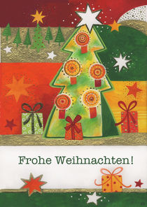 Weihnachtskarte bunter Tannenbaum by seehas-design