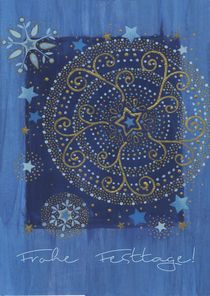 Weihnachtskarte Ornament mit kleinen Sternchen von seehas-design