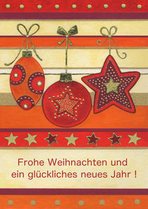 Weihnachtskarte mit hängenden Kugeln by seehas-design