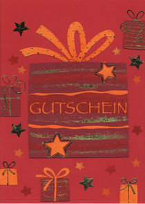 Weihnachtskarte Gutschein mit Paketen by seehas-design