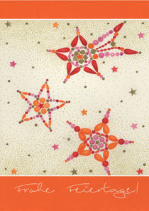 Weihnachtskarte mit bunten Sternen by seehas-design