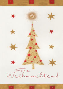 Weihnachtskarte goldener Tannenbaum by seehas-design