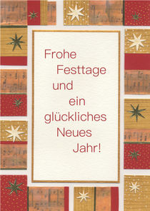 Weihnachtskarte mit buntem Rahmen by seehas-design