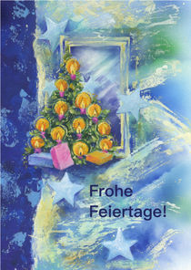 Weihnachtskarte mit Kerzen Tannenbaum by seehas-design
