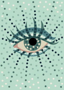 Beautiful Abstract Dotted Blue Eye by Boriana Giormova