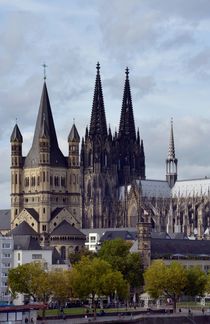 Kölnerer Dom und Groß St. Martin im Herbst von Renate Grobelny