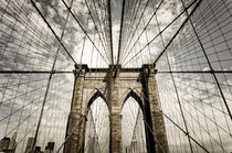 Brooklyn bridge, Sepia, New York , USA by travelstock44
