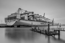 Riesenpott im Hafen - S/W by photobiahamburg