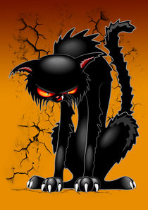 Black Cat Evil Angry Funny Character  by bluedarkart-lem