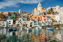 Scenic view of Procida island in Naples gulf, Italy by Tania Lerro