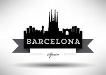 Barcelona Ribbon Skyline Design von Kursat Unsal