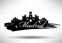 Madrid Brushstroke Skyline Design von Kursat Unsal