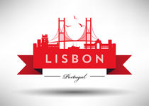 Lisbon Red Ribbon Skyline von Kursat Unsal