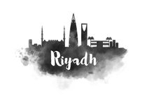 Riyadh Watercolor City Skyline von Kursat Unsal