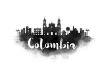 Colombia Watercolor City Skyline by Kursat Unsal