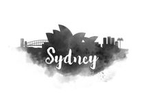 Sydney Watercolor City Skyline von Kursat Unsal