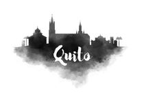 Quito Watercolor City Skyline by Kursat Unsal