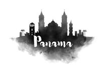 Panama Watercolor City Skyline von Kursat Unsal