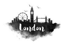London Watercolor City Skyline by Kursat Unsal