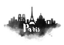 Paris Watercolor City Skyline by Kursat Unsal