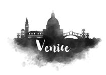 Venice Watercolor City Skyline by Kursat Unsal