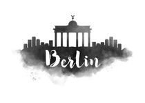Berlin Watercolor City Skyline von Kursat Unsal