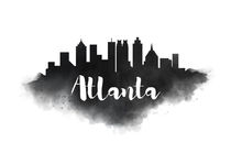 Atlanta Watercolor City Skyline by Kursat Unsal