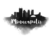 Minneapolis Watercolor City Skyline by Kursat Unsal