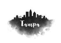 Tampa Watercolor City Skyline by Kursat Unsal