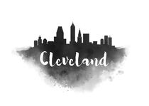 Cleveland Watercolor City Skyline by Kursat Unsal