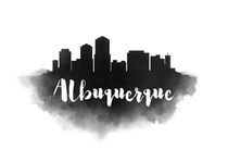 Albuquerque Watercolor City Skyline by Kursat Unsal