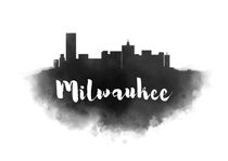 Milwaukee Watercolor City Skyline by Kursat Unsal