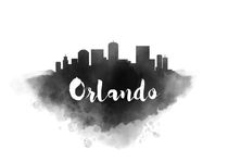 Orlando Watercolor City Skyline by Kursat Unsal