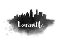Louisville Watercolor City Skyline von Kursat Unsal