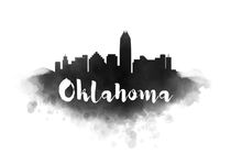 Oklahoma Watercolor City Skyline by Kursat Unsal