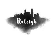 Raleigh Watercolor City Skyline by Kursat Unsal