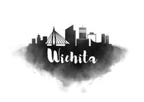 Wichita Watercolor City Skyline by Kursat Unsal