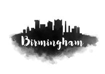 Birmingham Watercolor City Skyline by Kursat Unsal