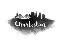 Charleston Watercolor City Skyline by Kursat Unsal