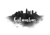 Watercolor Columbus City Skyline by Kursat Unsal