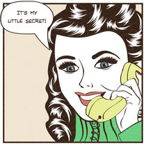 sexy beautiful woman chatting on the retro phone von Claudia Balasoiu