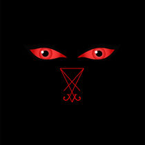Eyes of the devil with sigil of Lucifer	