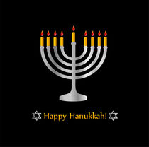Happy Hanukkah poster- Jewish holiday celebration with star of David symbol	 von Shawlin I