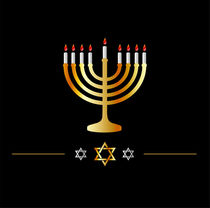 Happy Hanukkah symbol- Jewish holiday celebration with star of David symbol