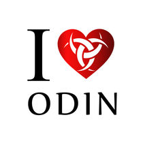 I love Odin- The horns of Odin on a heart by Shawlin I