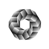 Hexagon and cubes with optical illusion effect von Shawlin I